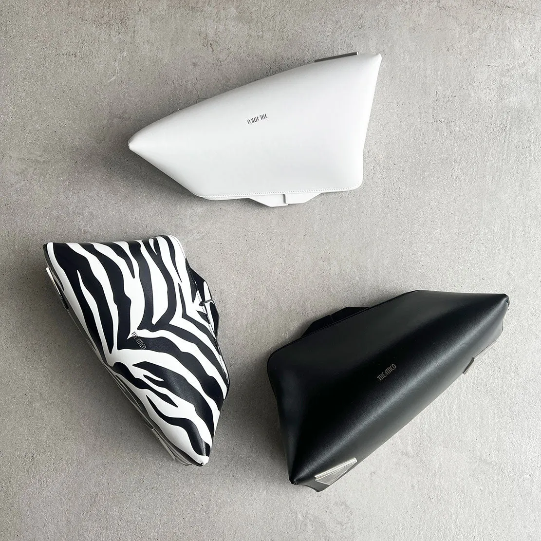 ''8.30PM'' Leather Oversized Clutch, Black