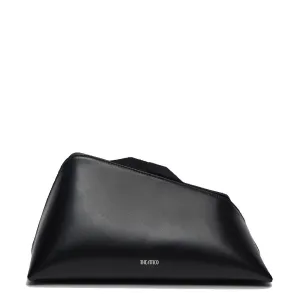 ''8.30PM'' Leather Oversized Clutch, Black