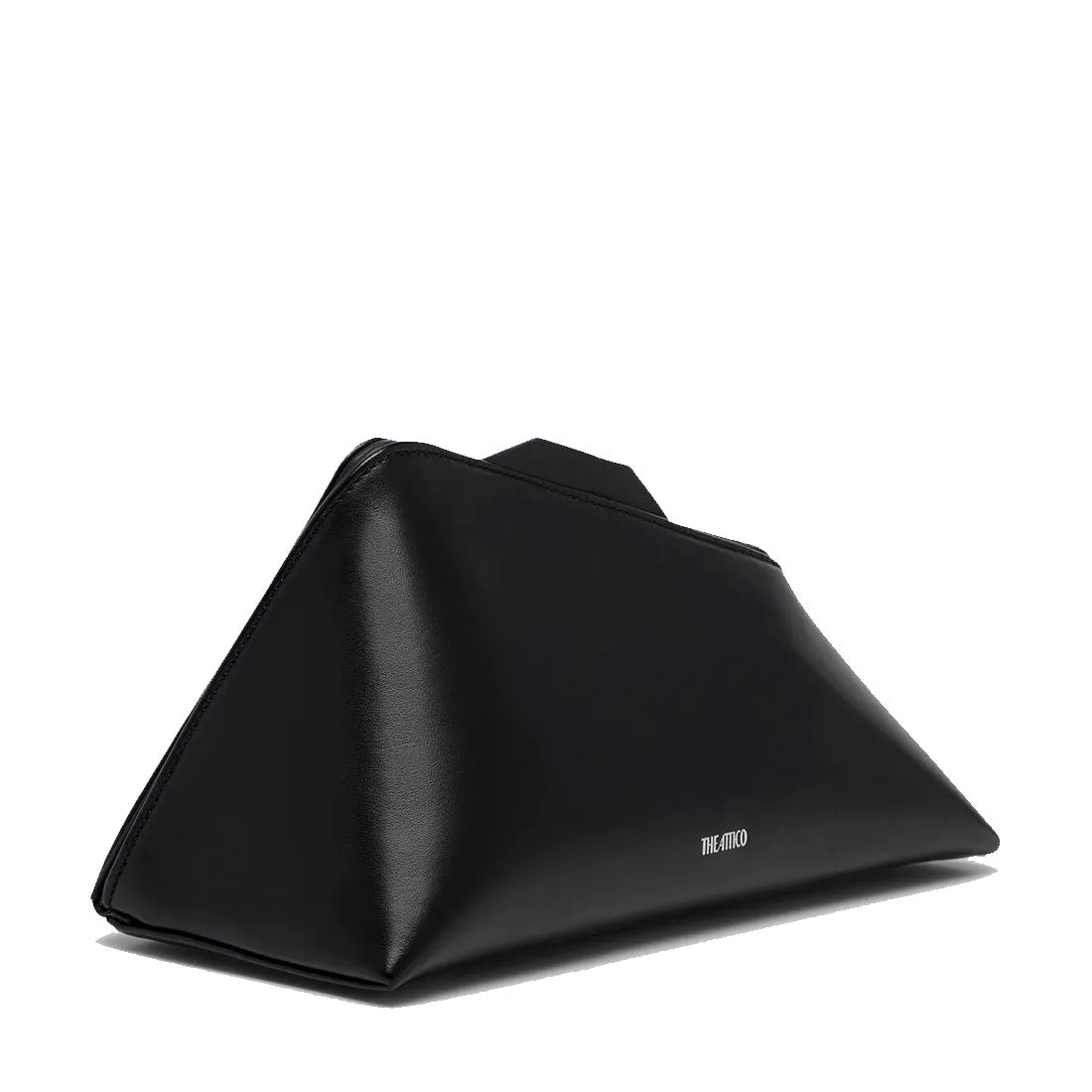 ''8.30PM'' Leather Oversized Clutch, Black