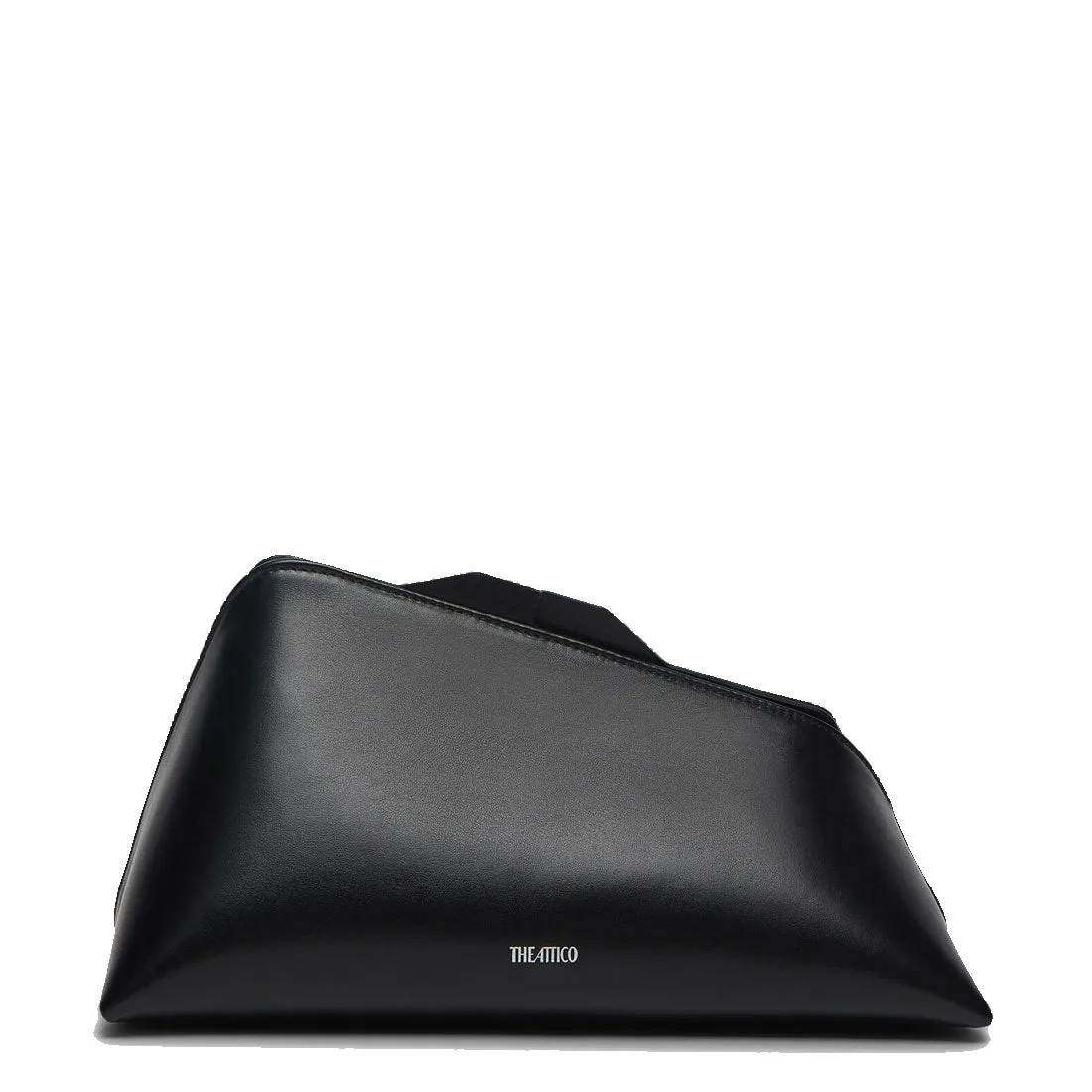 ''8.30PM'' Leather Oversized Clutch, Black