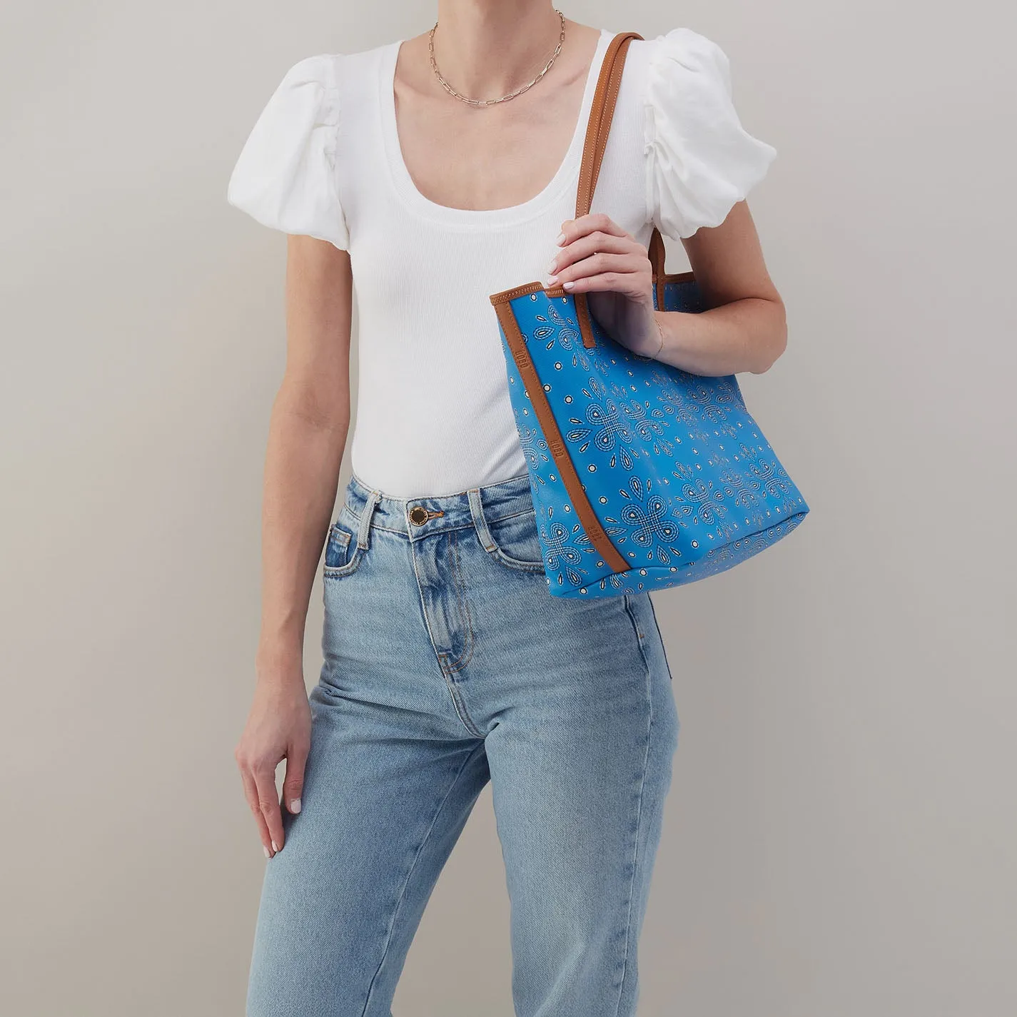 All That Tote In Coated Canvas - Blue Journey Bandana