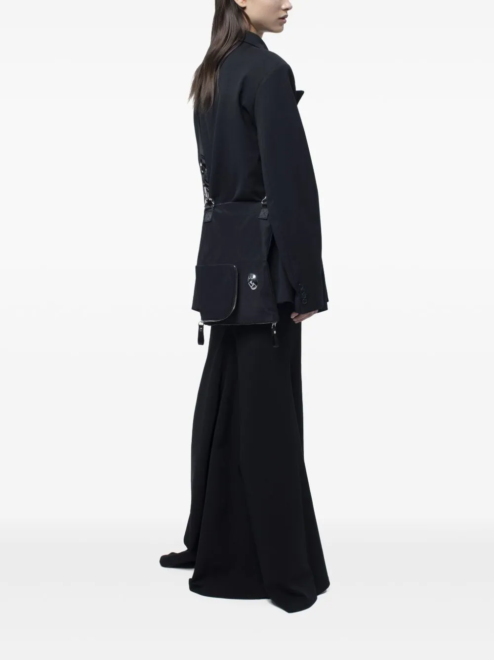 Asymmetric-Zip Cross Body Bag