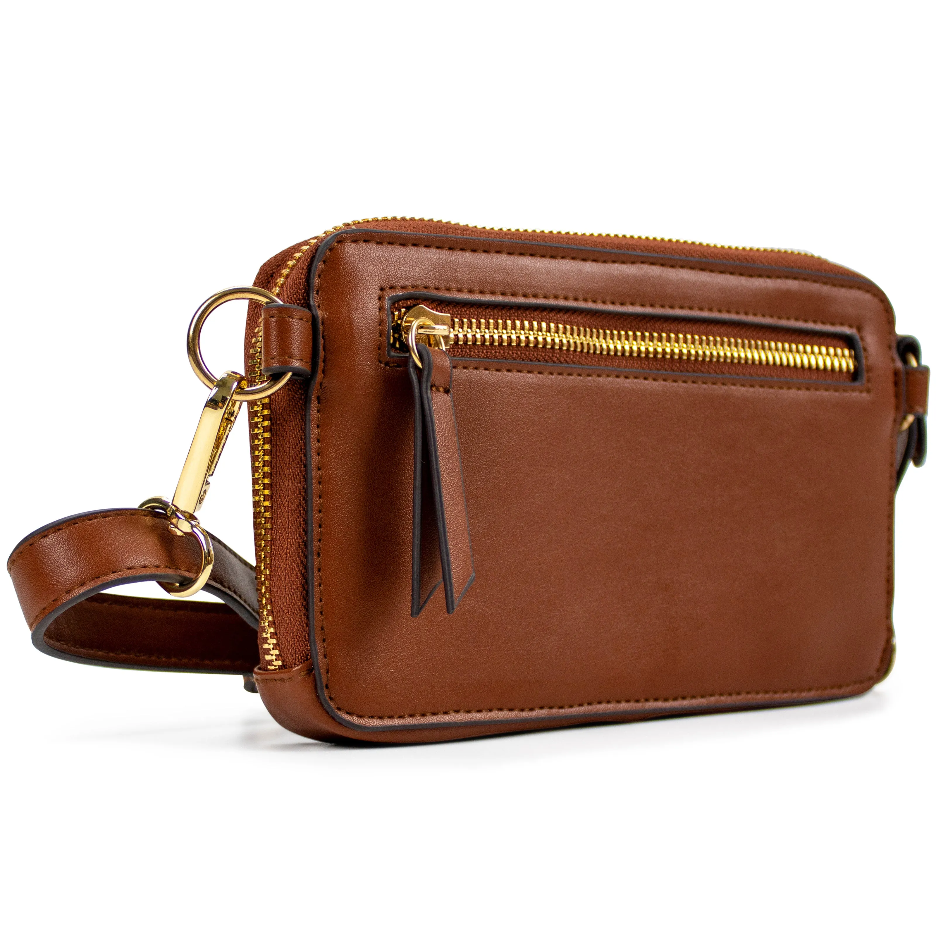 BADGLEY MISCHKA Leopard Vegan Leather Pouch Belt Bag