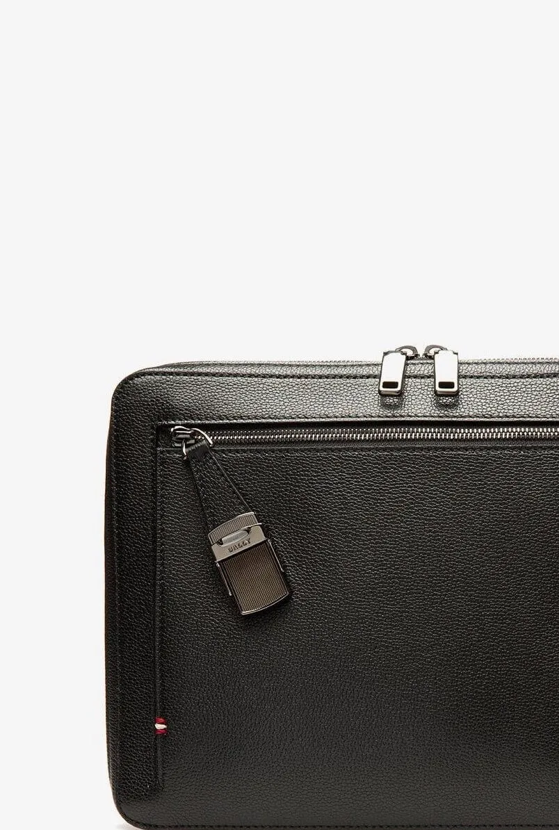 Bally Gabher Men's 6230945 Black Leather Handbag