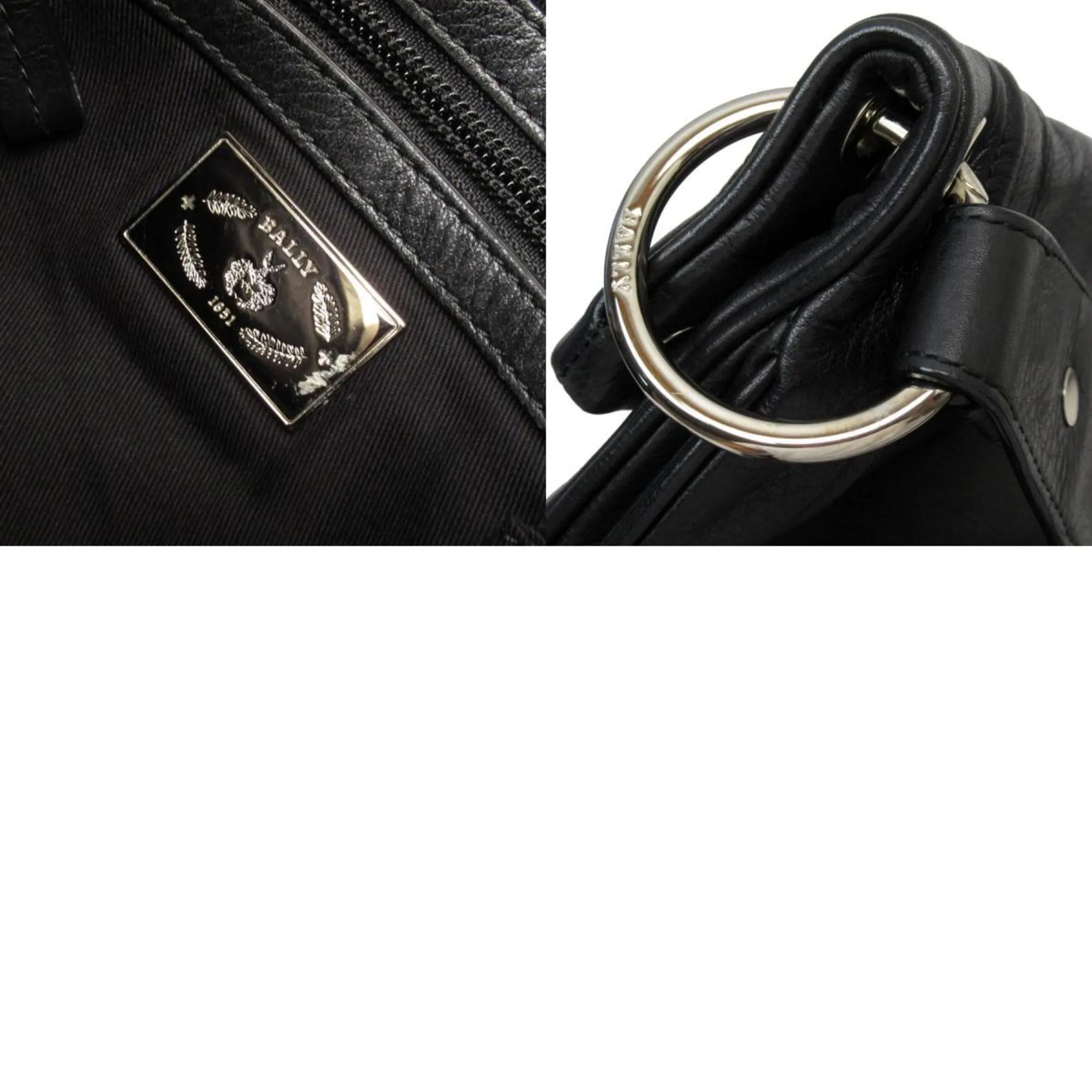 Bally    Leather Canvas Shoulder Bag (Pre-Owned)