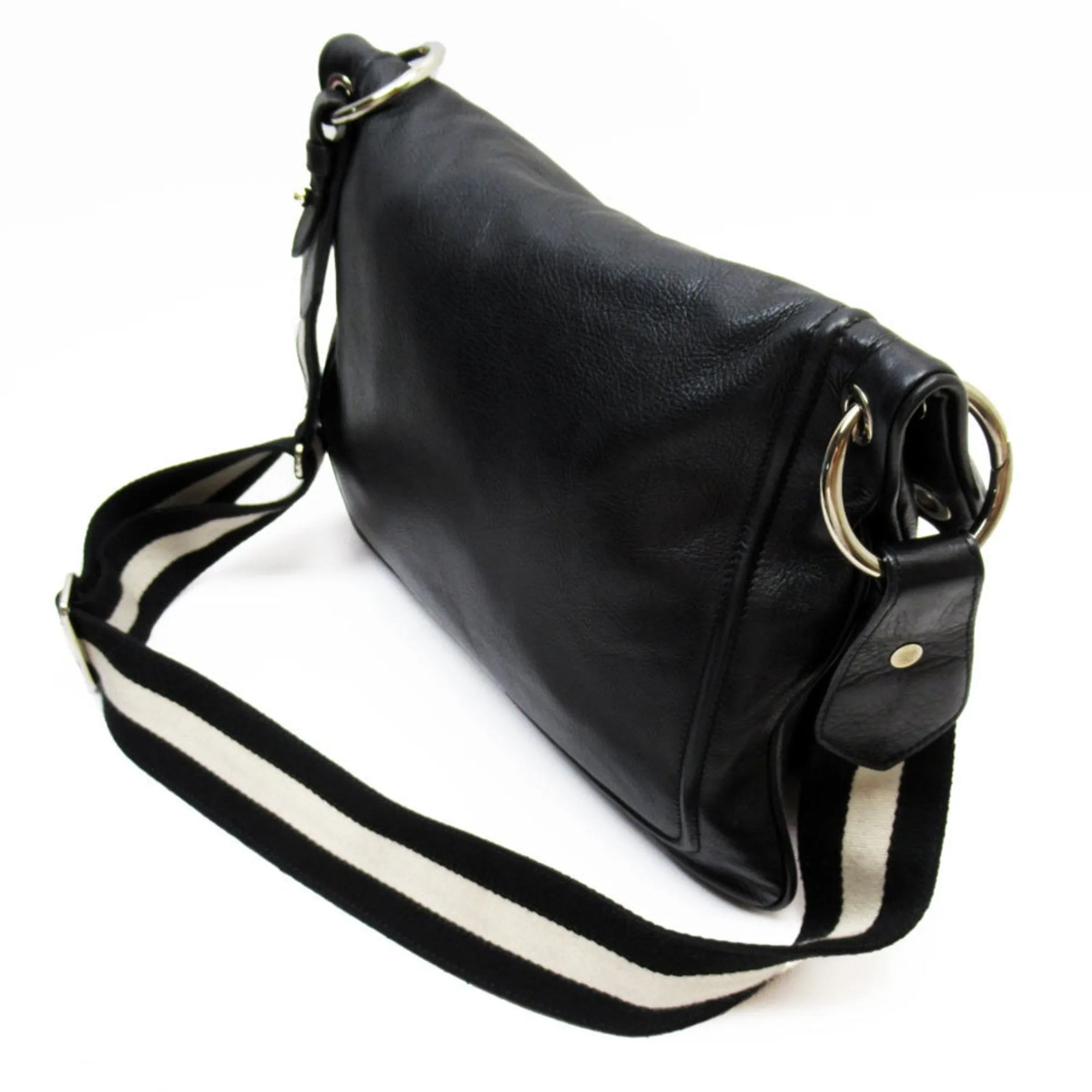 Bally    Leather Canvas Shoulder Bag (Pre-Owned)