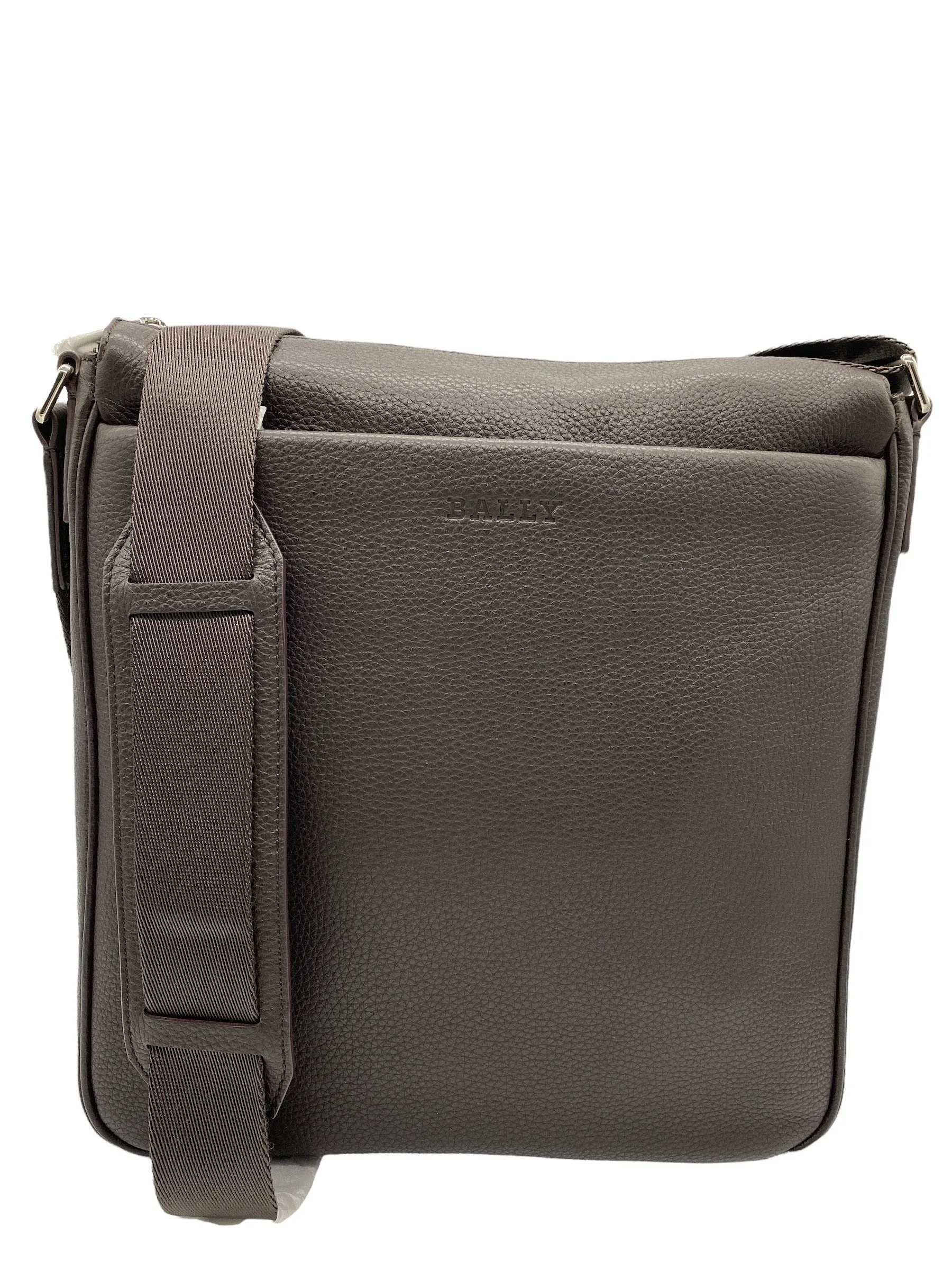 Bally Miston Men's 6216297 Coffee Leather Cross Body Bag