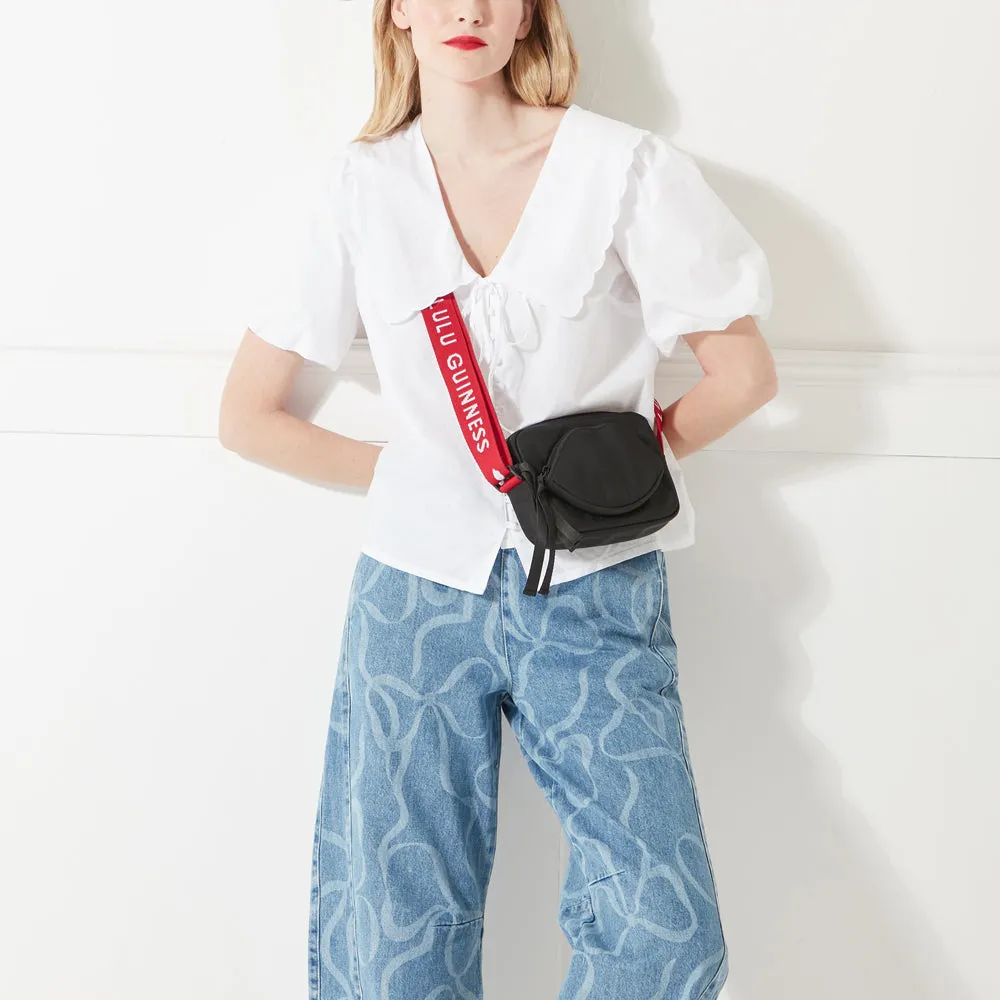 BLACK AND LULU RED PAM CROSSBODY BAG