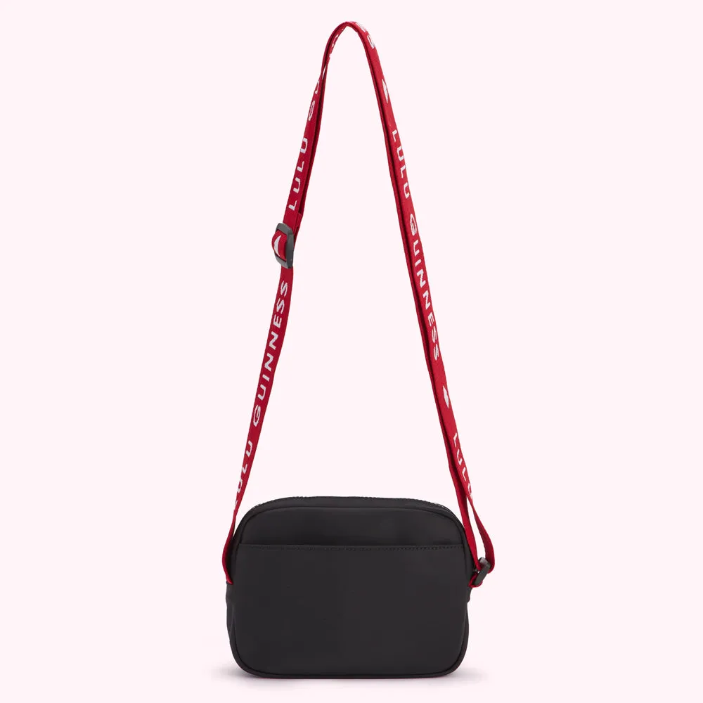 BLACK AND LULU RED PAM CROSSBODY BAG