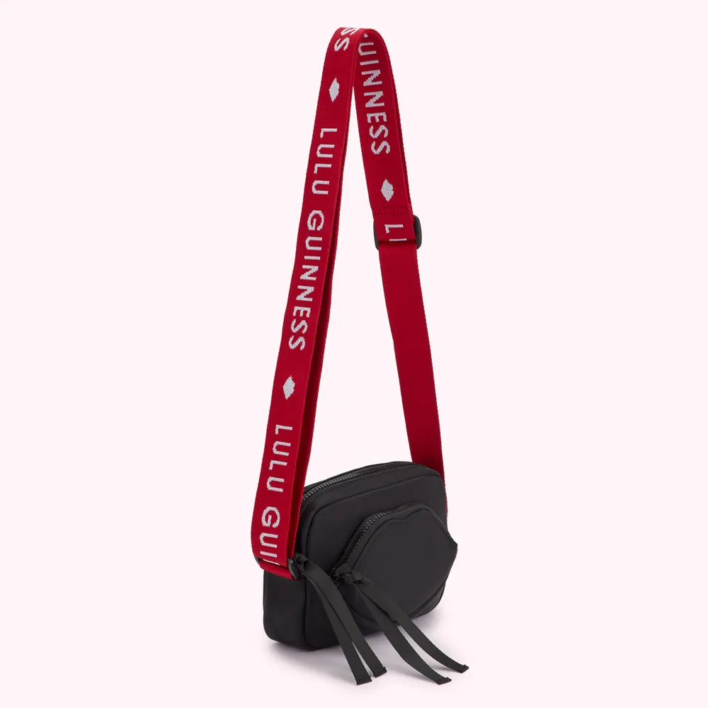 BLACK AND LULU RED PAM CROSSBODY BAG
