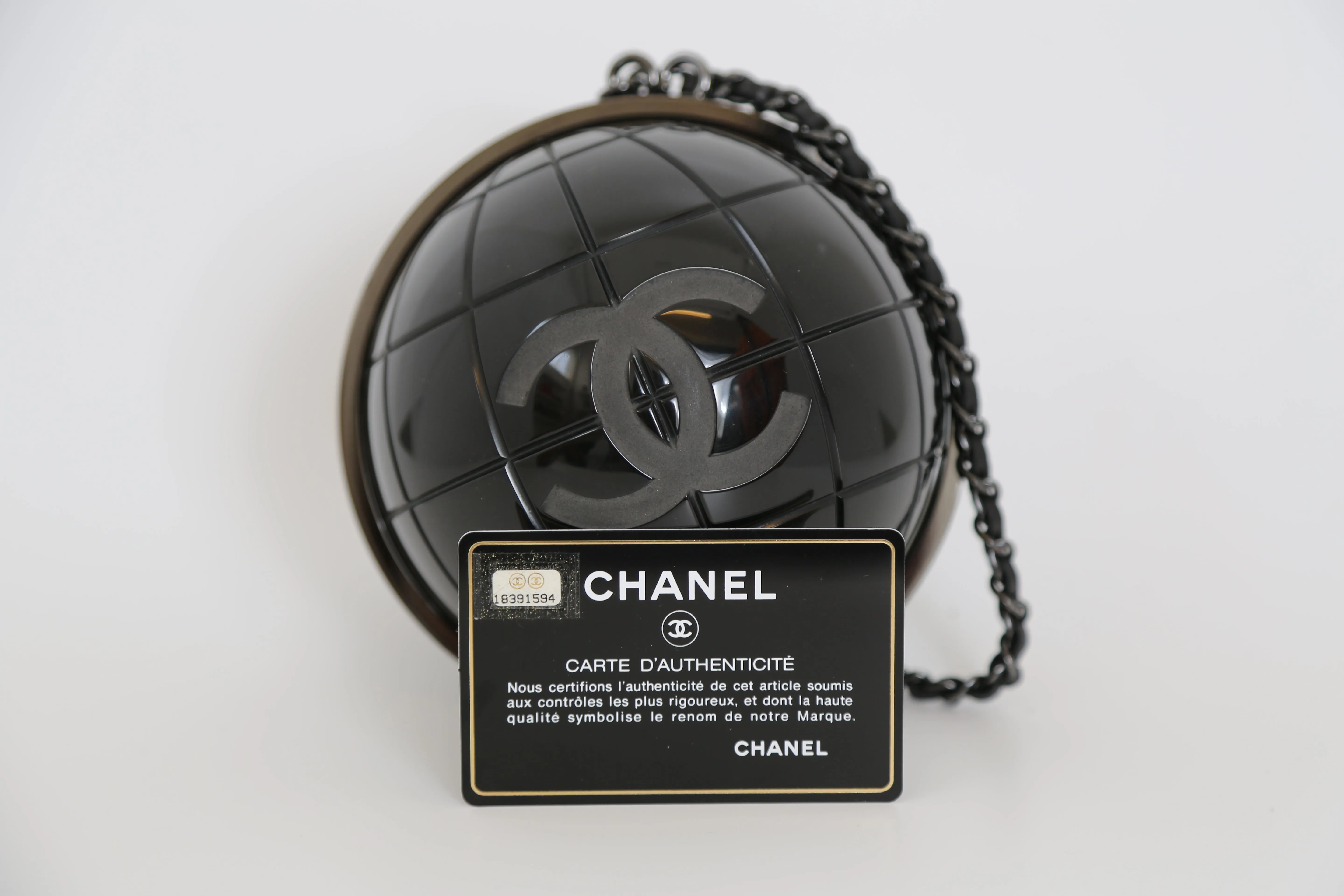 Black Globe Minaudi??re Clutch