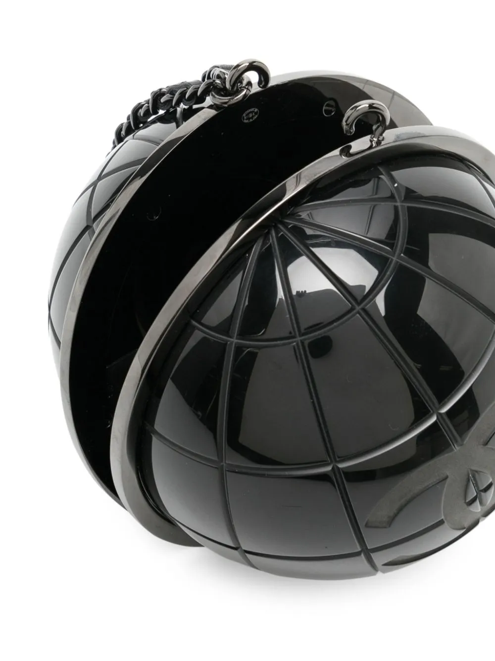 Black Globe Minaudi??re Clutch