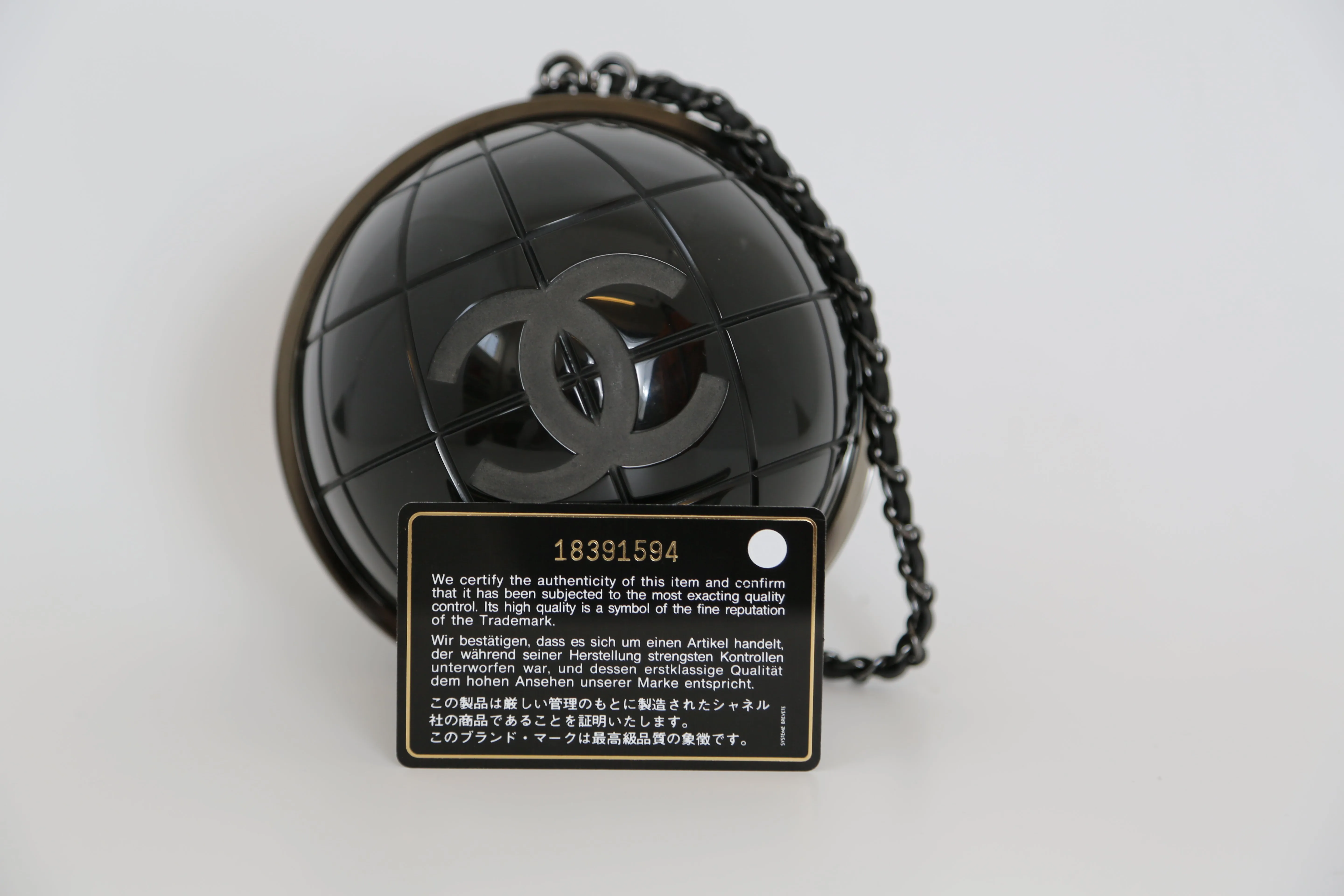Black Globe Minaudi??re Clutch