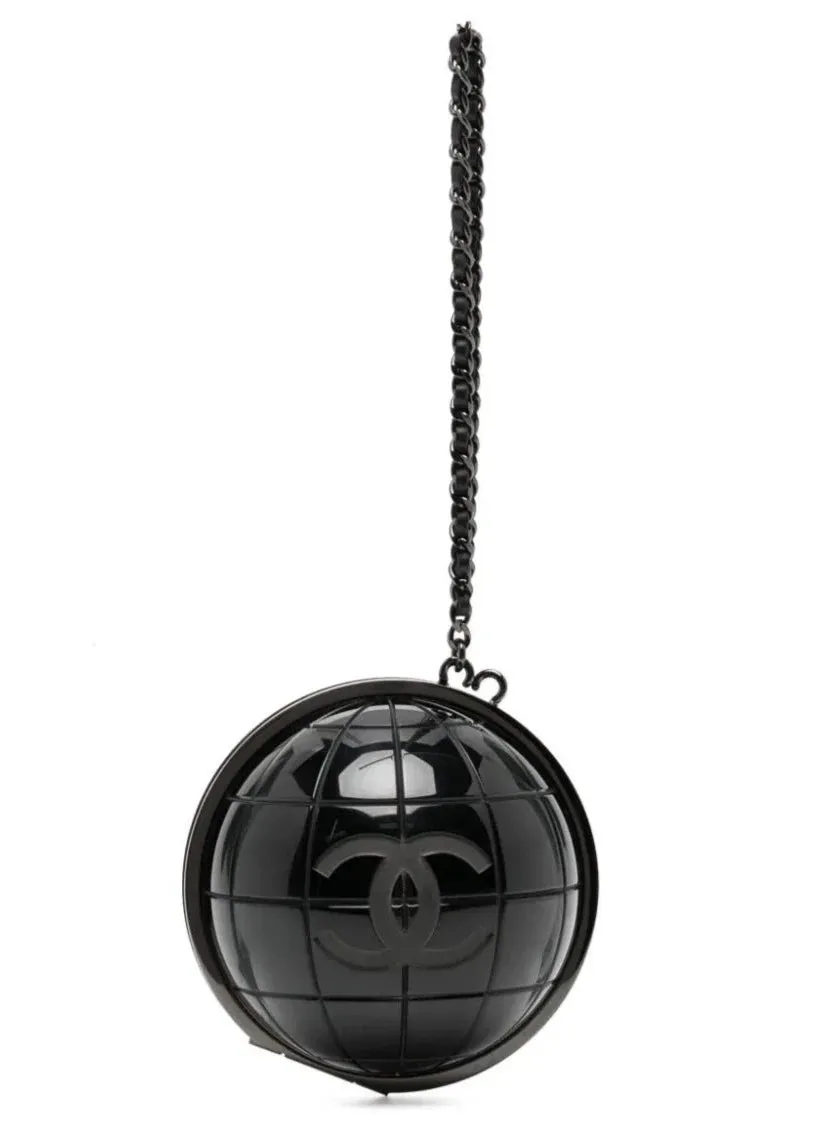 Black Globe Minaudi??re Clutch