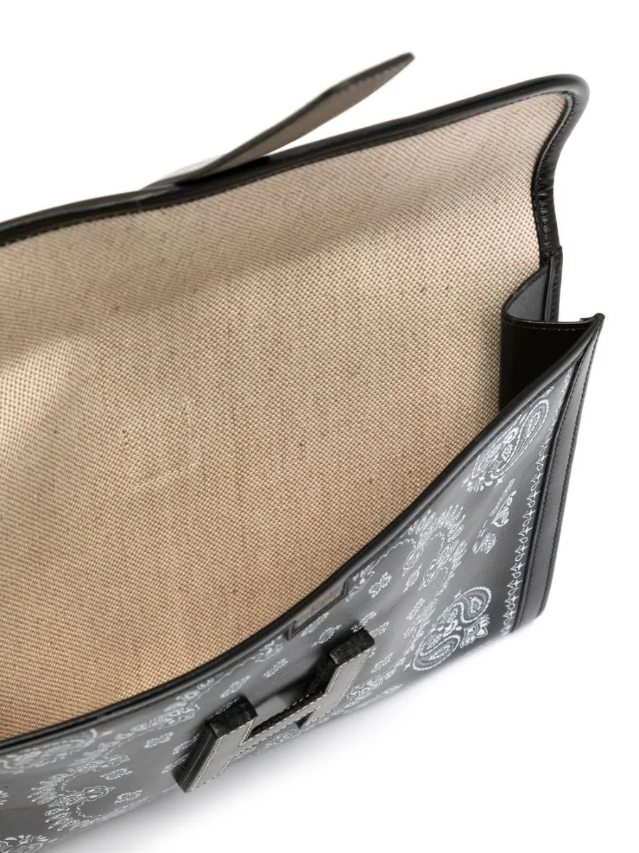 Black Hand-Painted Bandana Jige Clutch