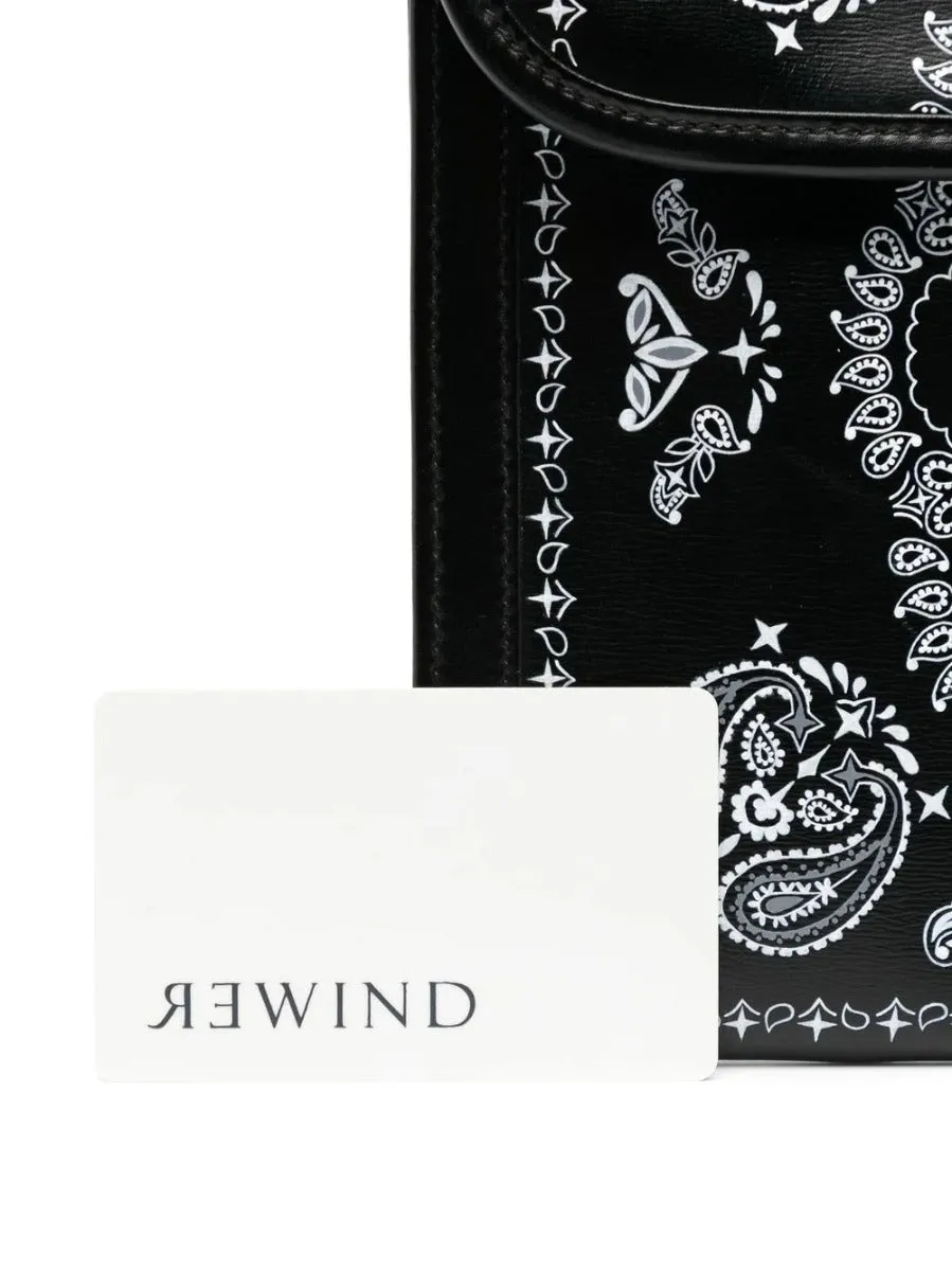 Black Hand-Painted Bandana Jige Clutch