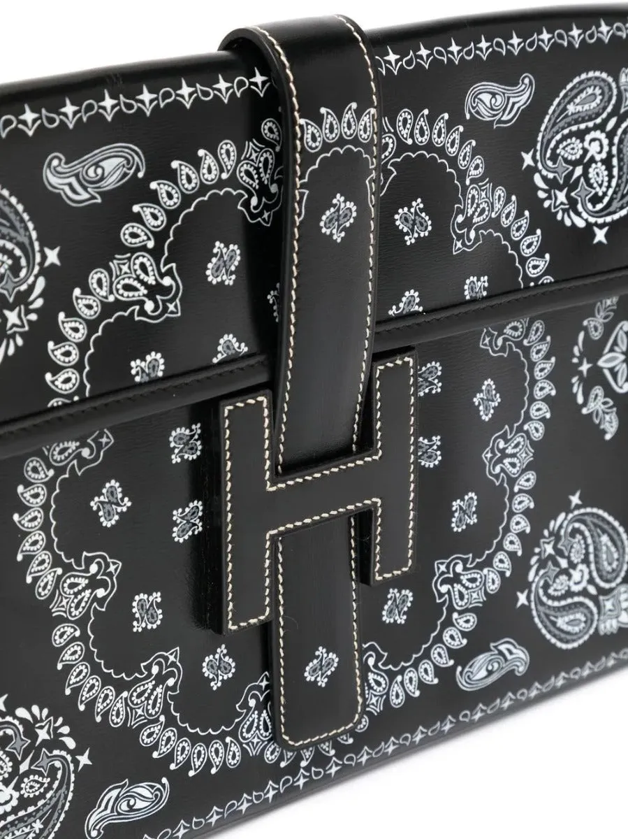 Black Hand-Painted Bandana Jige Clutch