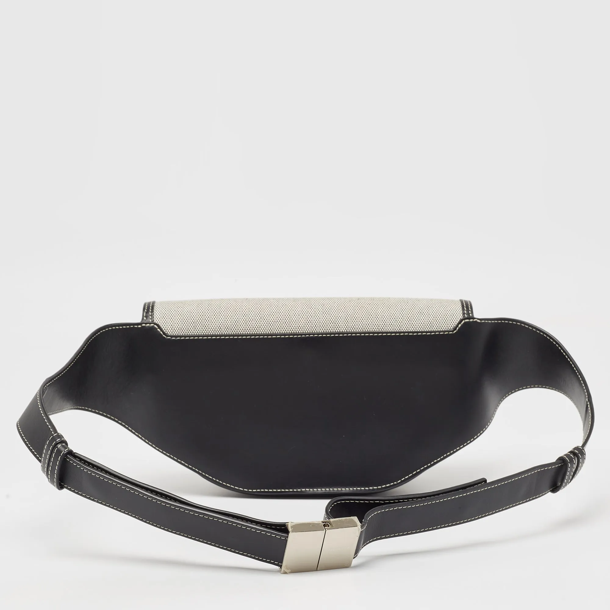 Burberry Black/white Canvas And Leather Small Olympia Bumbag