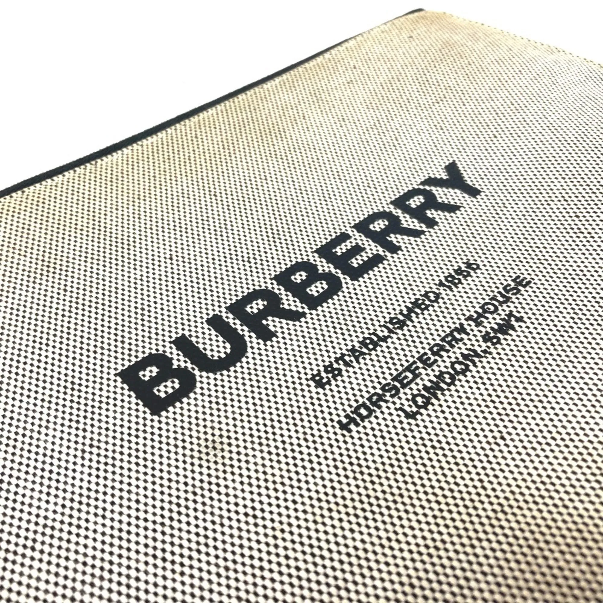 Burberry   Canvas Leather Clutch Bag Handbag (Pre-Owned)