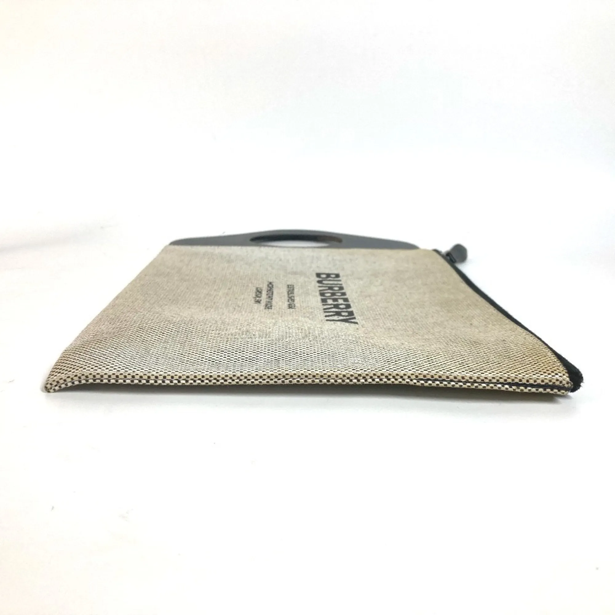Burberry   Canvas Leather Clutch Bag Handbag (Pre-Owned)