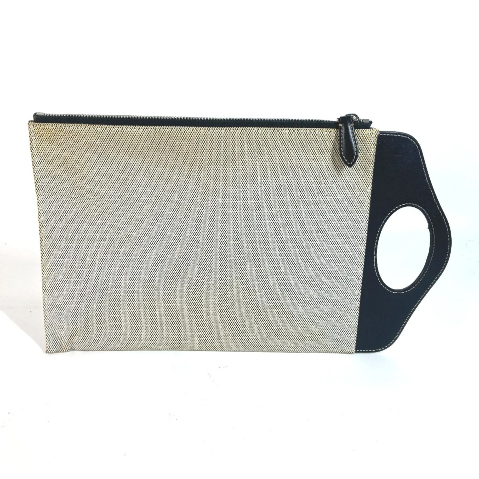 Burberry   Canvas Leather Clutch Bag Handbag (Pre-Owned)