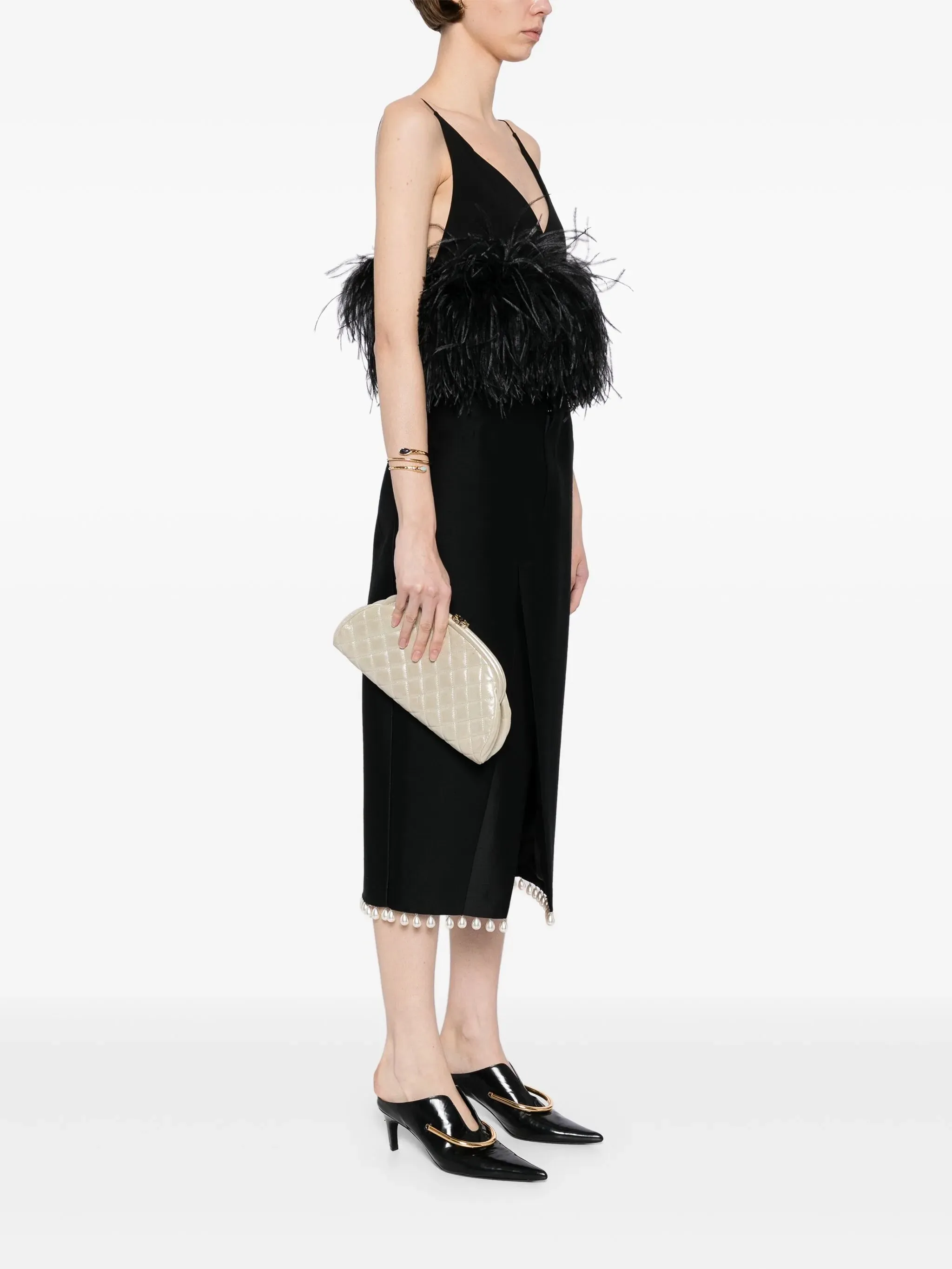 Champagne Quilted Timeless Clutch