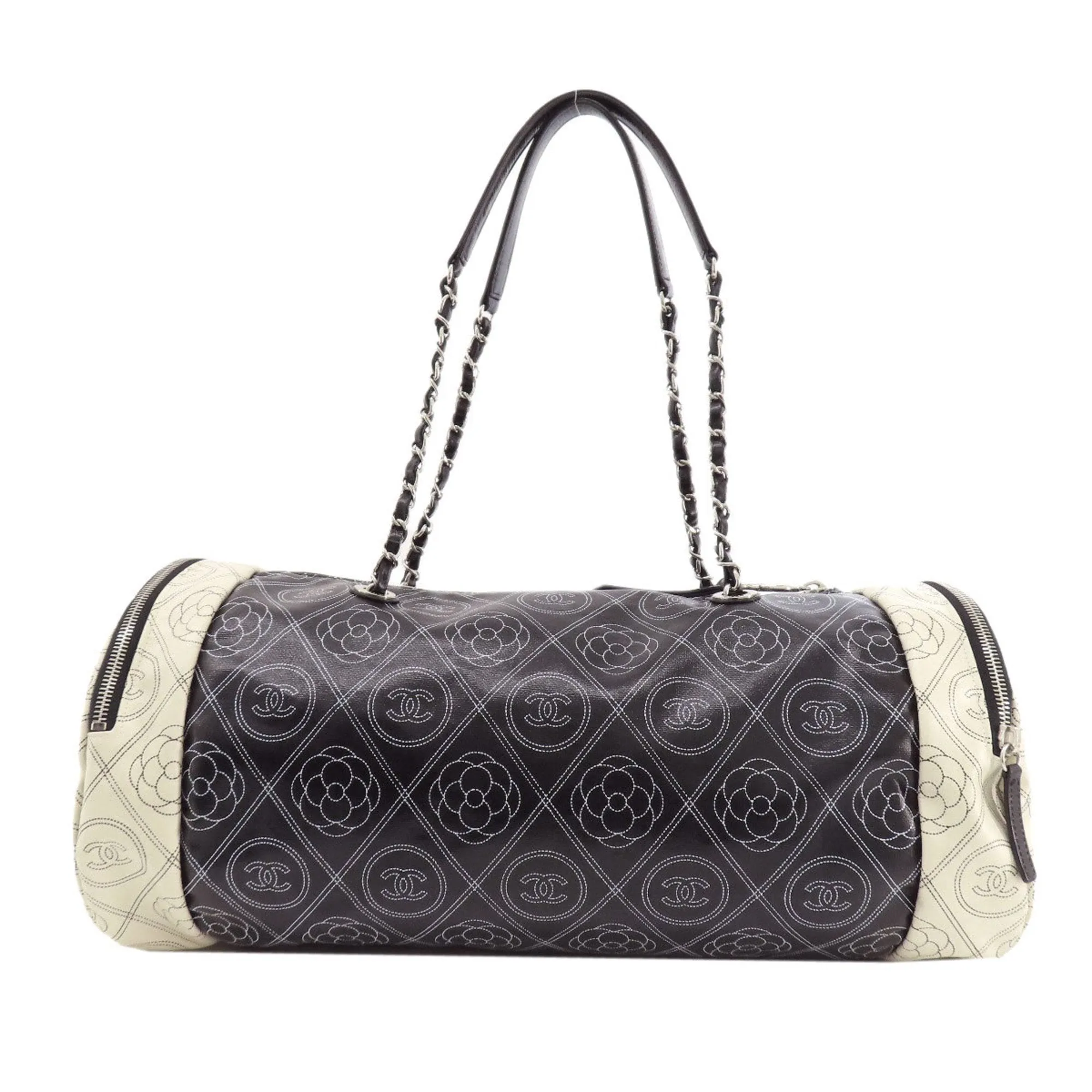 Chanel Coco Mark Leather Travel Bag (Pre-Owned)
