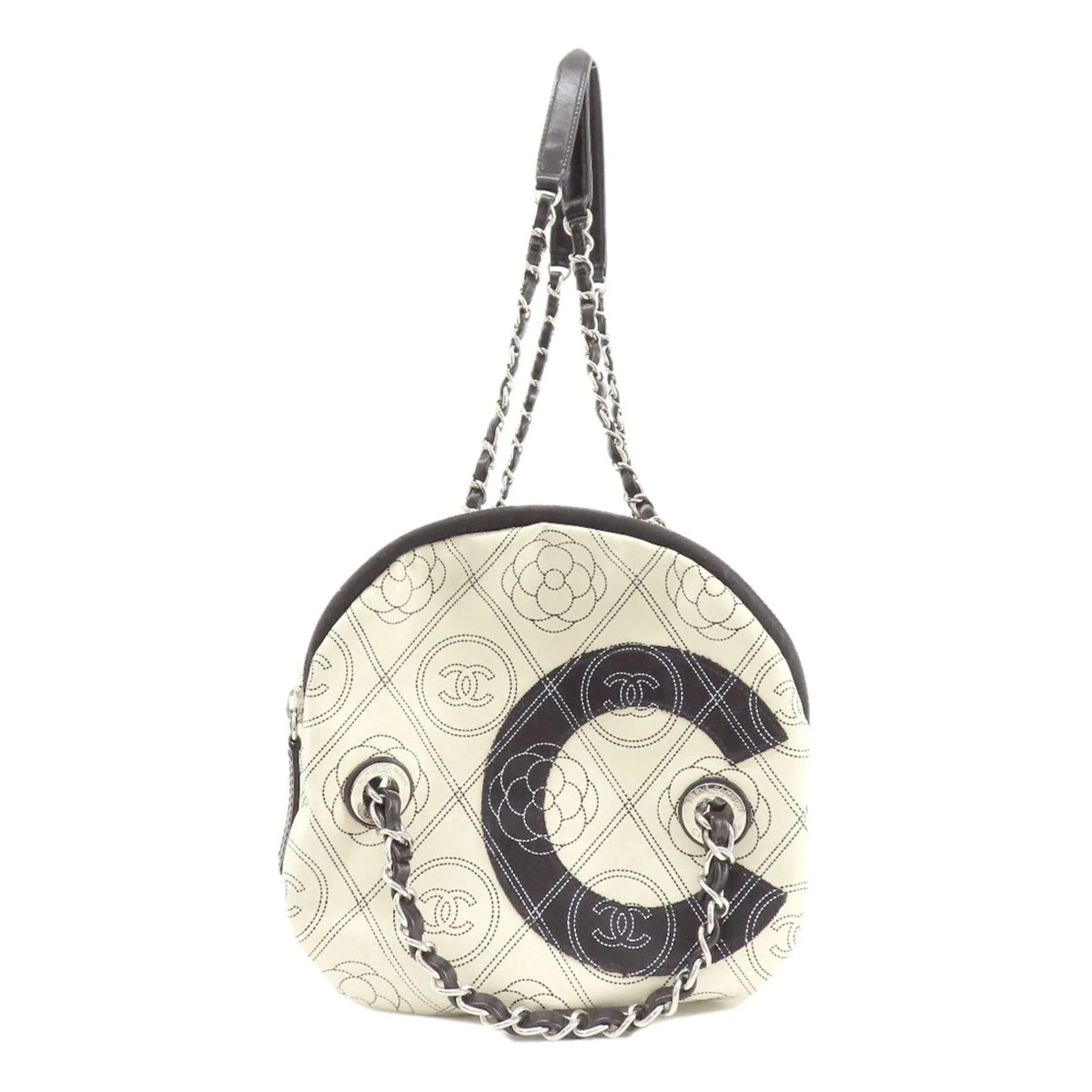 Chanel Coco Mark Leather Travel Bag (Pre-Owned)