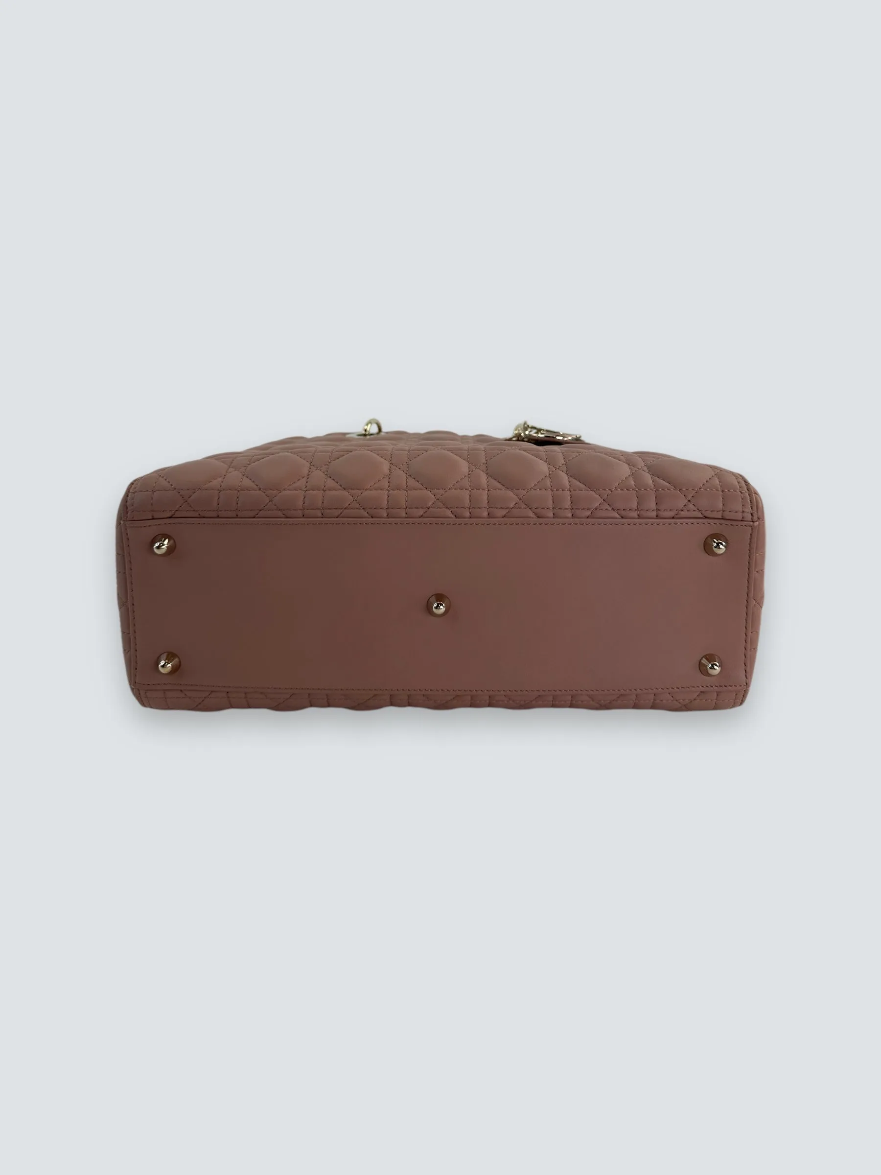 Christian Dior Blush Calfskin Leather Ultramatte Large Lady Dior