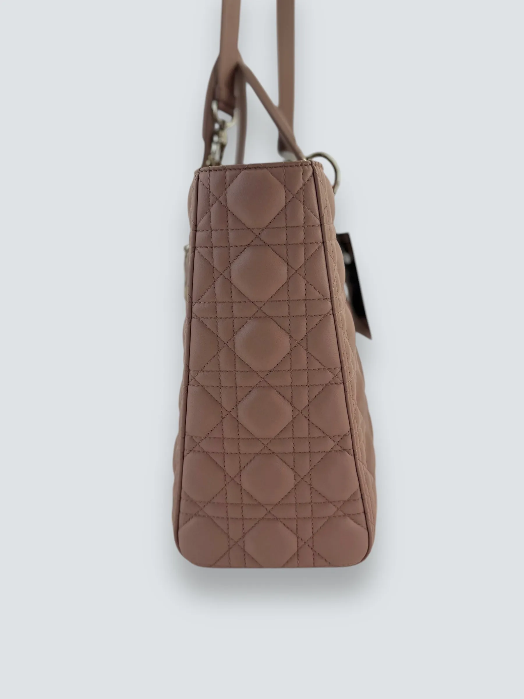 Christian Dior Blush Calfskin Leather Ultramatte Large Lady Dior