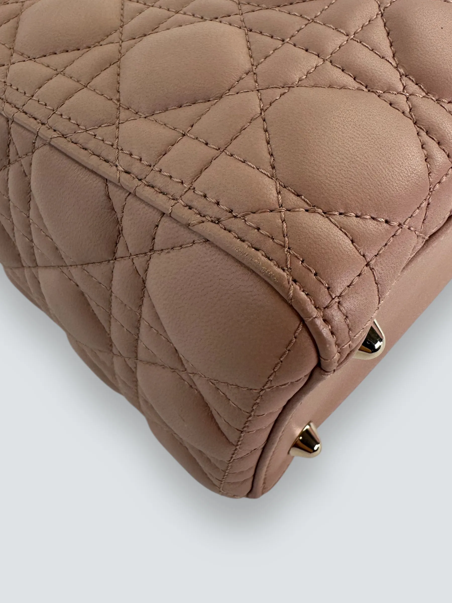 Christian Dior Blush Calfskin Leather Ultramatte Large Lady Dior