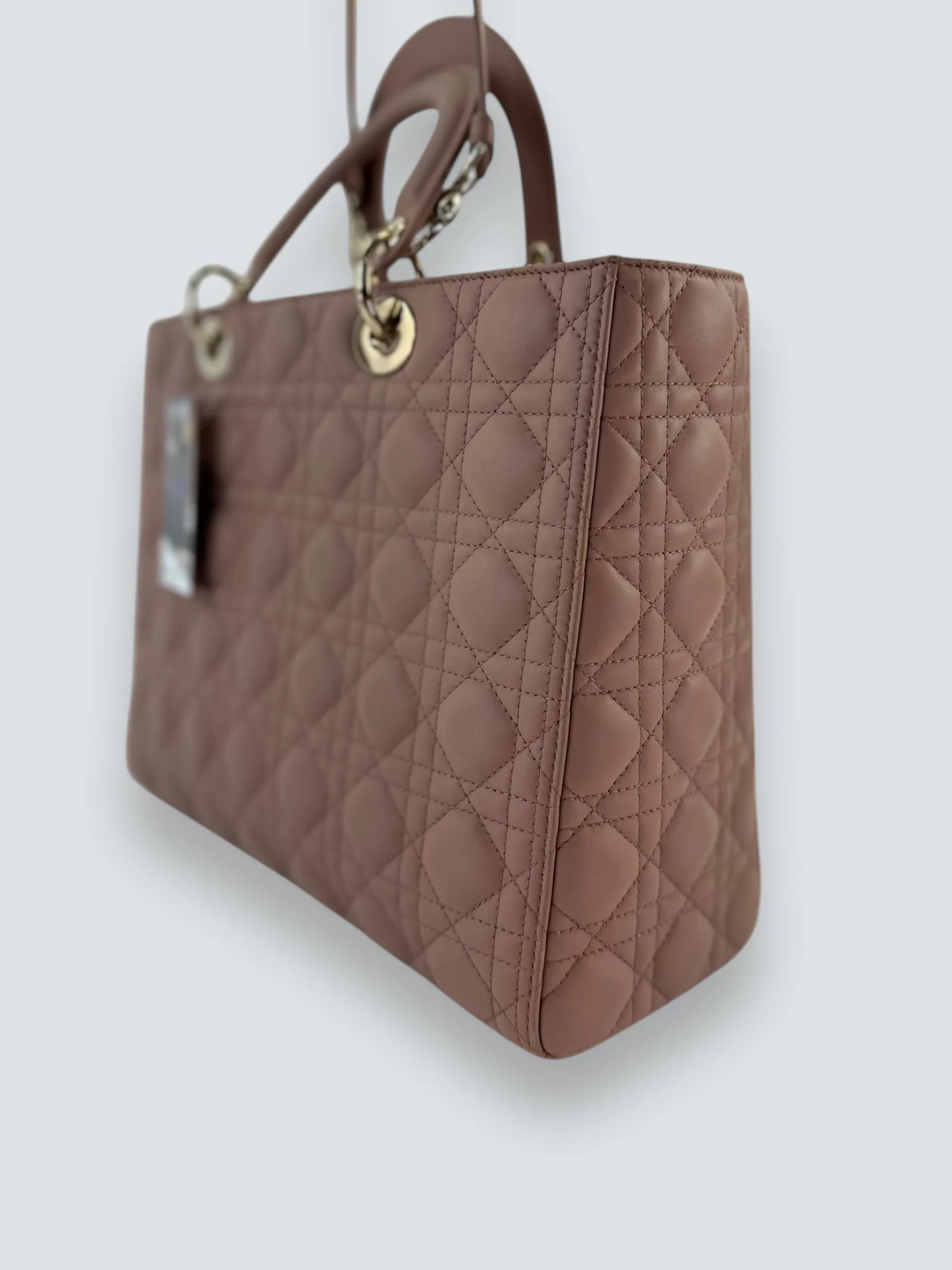 Christian Dior Blush Calfskin Leather Ultramatte Large Lady Dior