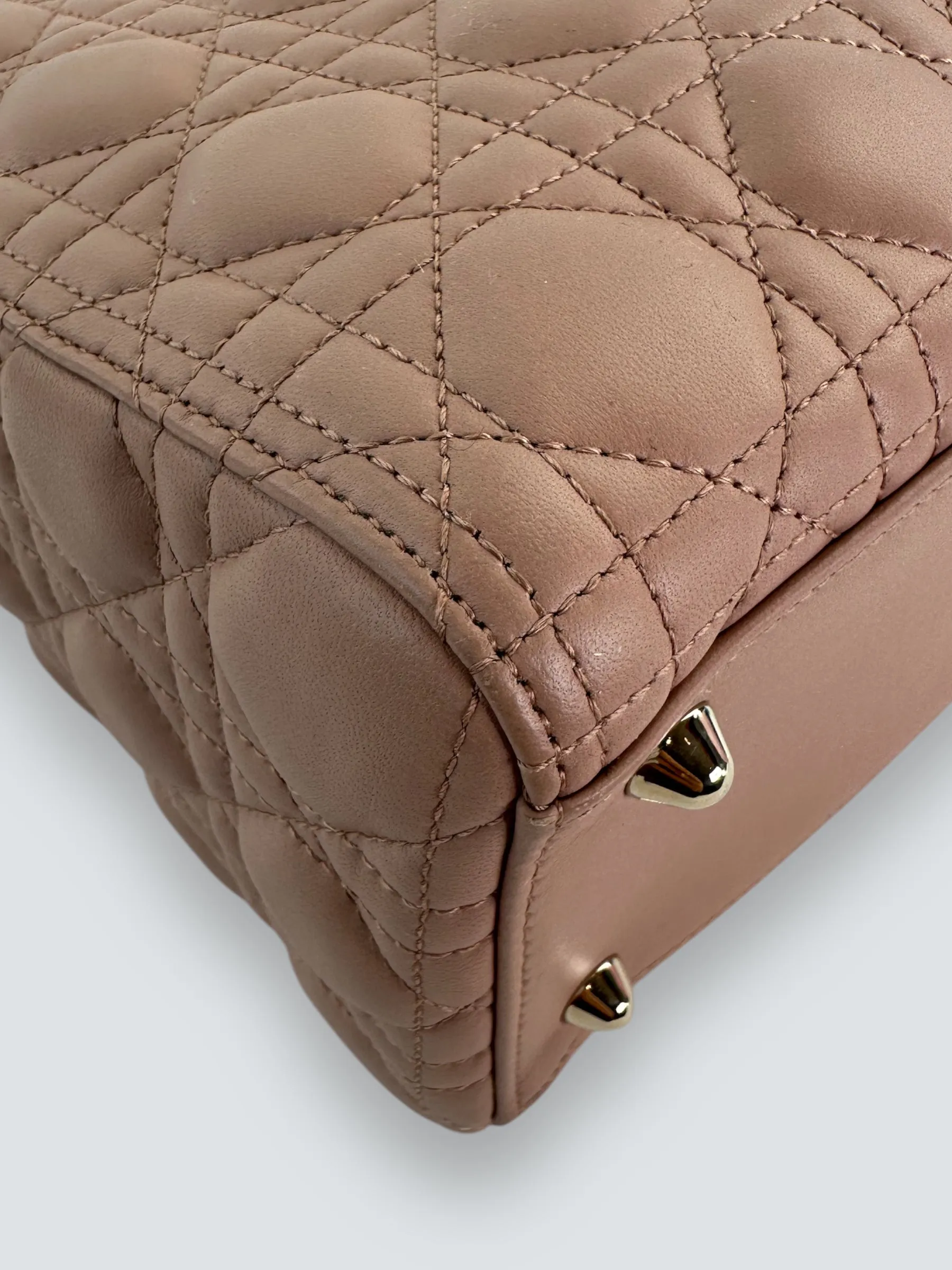 Christian Dior Blush Calfskin Leather Ultramatte Large Lady Dior