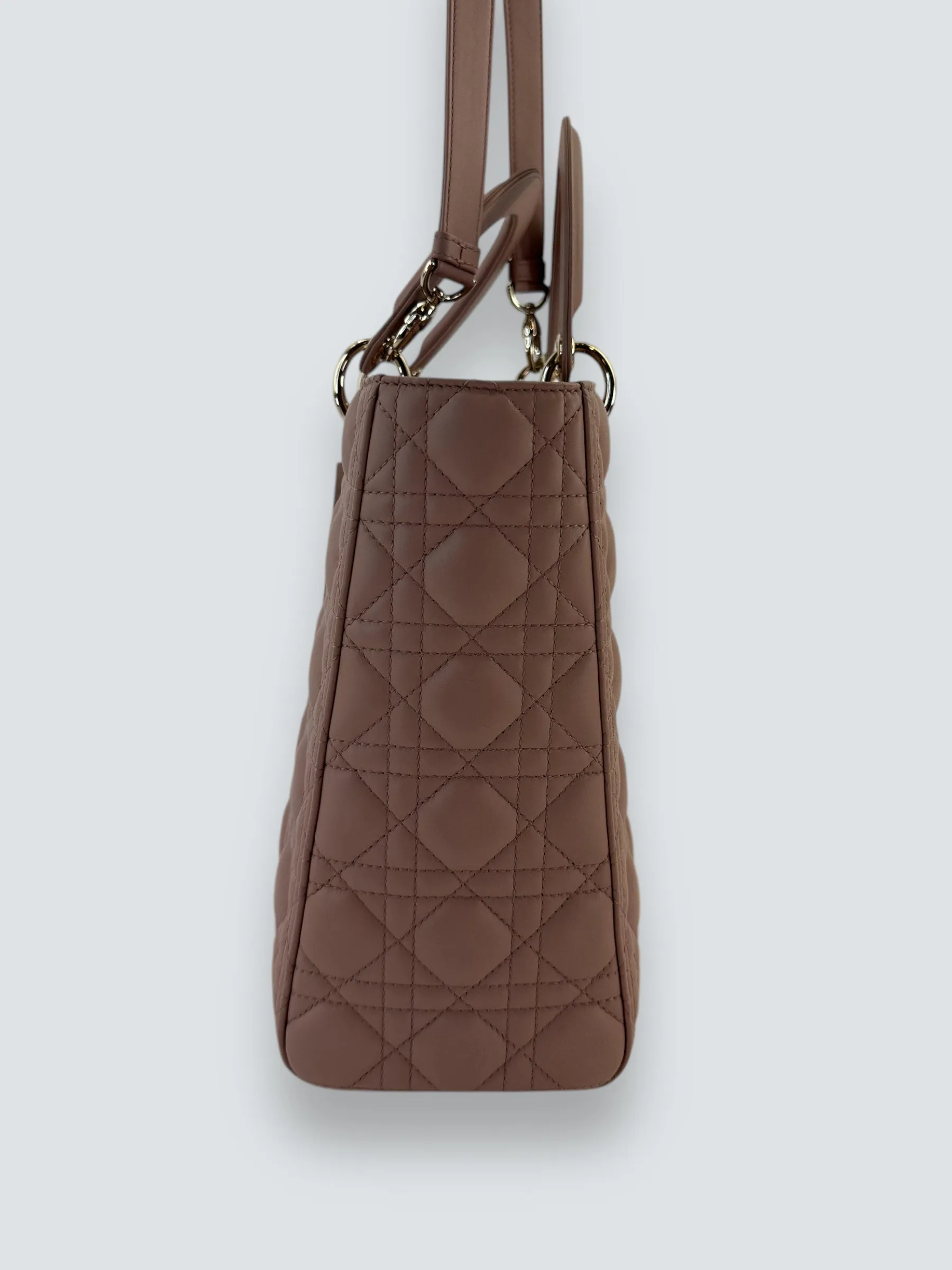 Christian Dior Blush Calfskin Leather Ultramatte Large Lady Dior