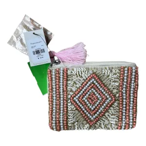 Clutch By Francesca??S In Cream & Orange, Size:Small