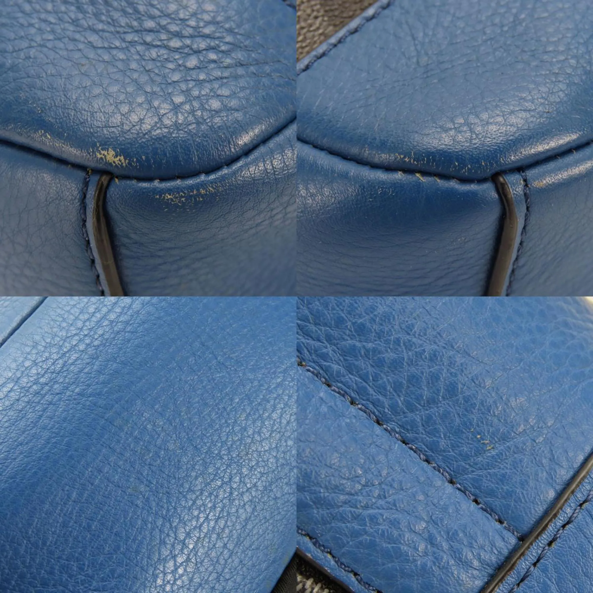 Coach blue Leather Pvc Shoulder Bag Sling Bag (Pre-Owned)
