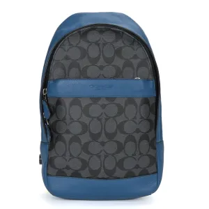 Coach blue Leather Pvc Shoulder Bag Sling Bag (Pre-Owned)