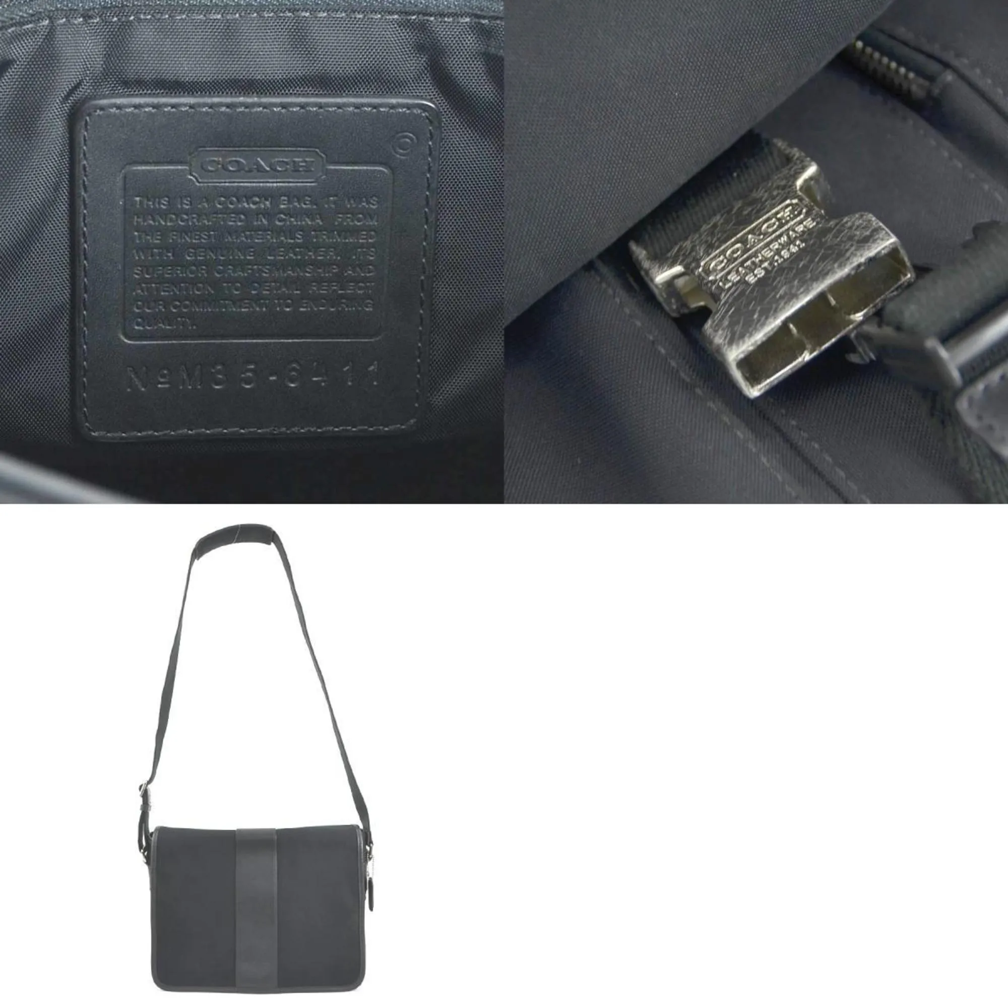 Coach  Canvas Leather Shoulder Bag (Pre-Owned)