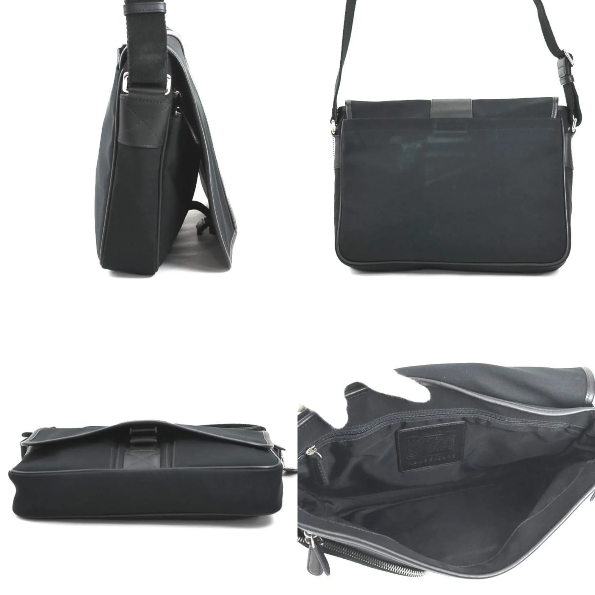 Coach  Canvas Leather Shoulder Bag (Pre-Owned)