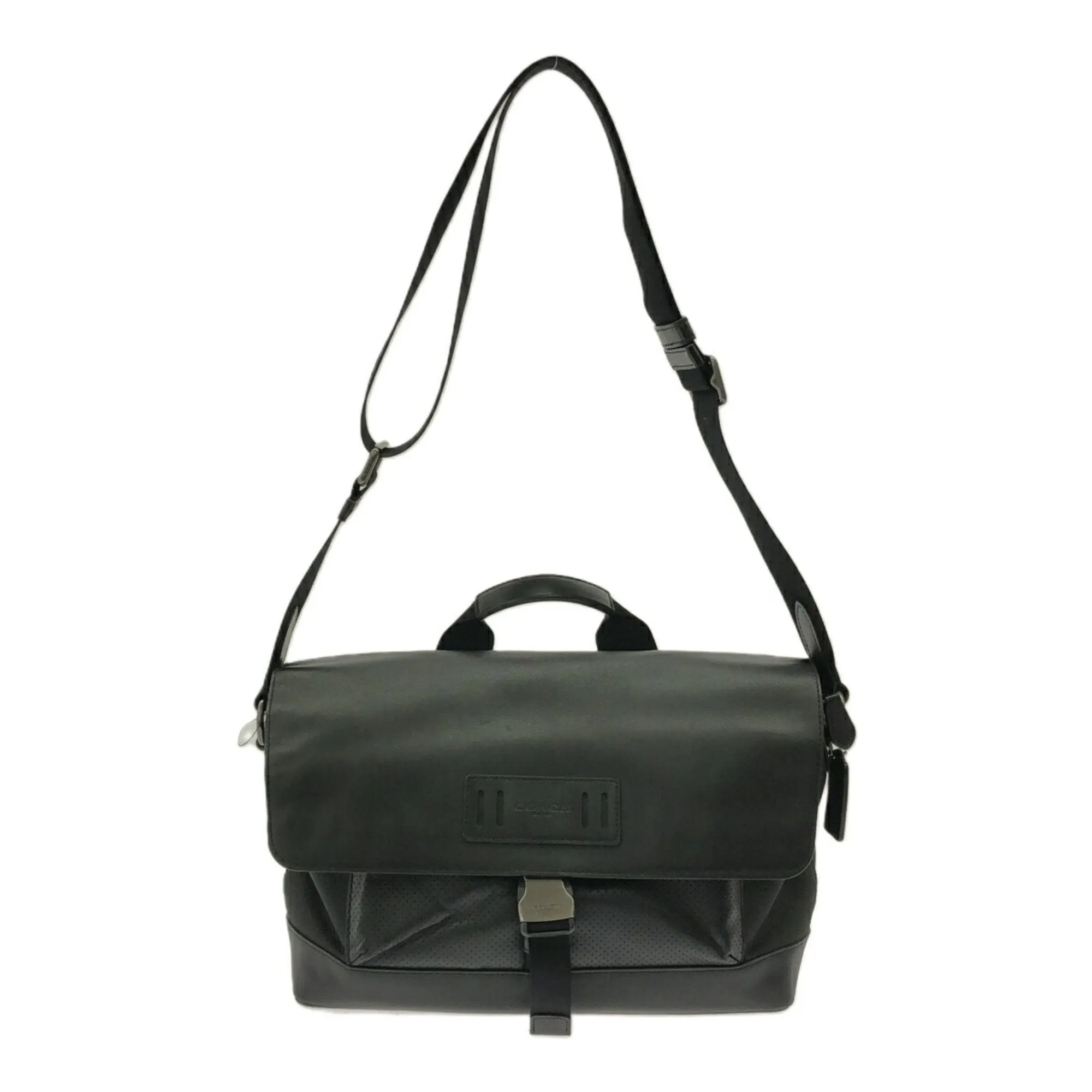 Coach Cotton Leather Shoulder Bag (Pre-Owned)