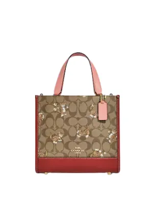 Coach Dempsey Tote 22 In Signature Canvas With Dancing Kitten Print