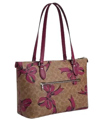 Coach Gallery Tote Bag In Signature Canvas With Bow Print