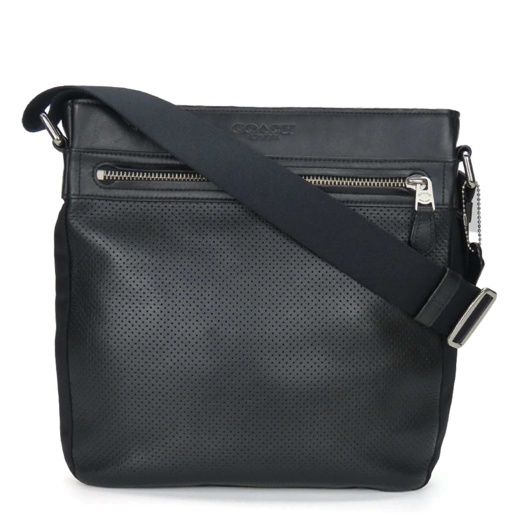Coach Leather Nylon Shoulder Bag (Pre-Owned)