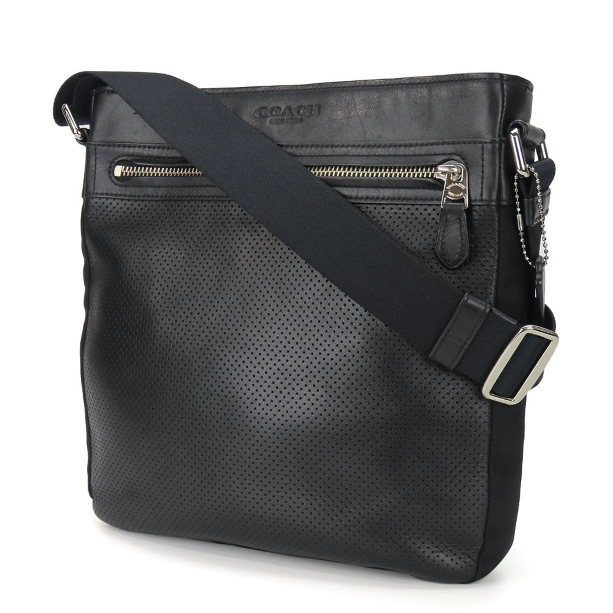 Coach Leather Nylon Shoulder Bag (Pre-Owned)