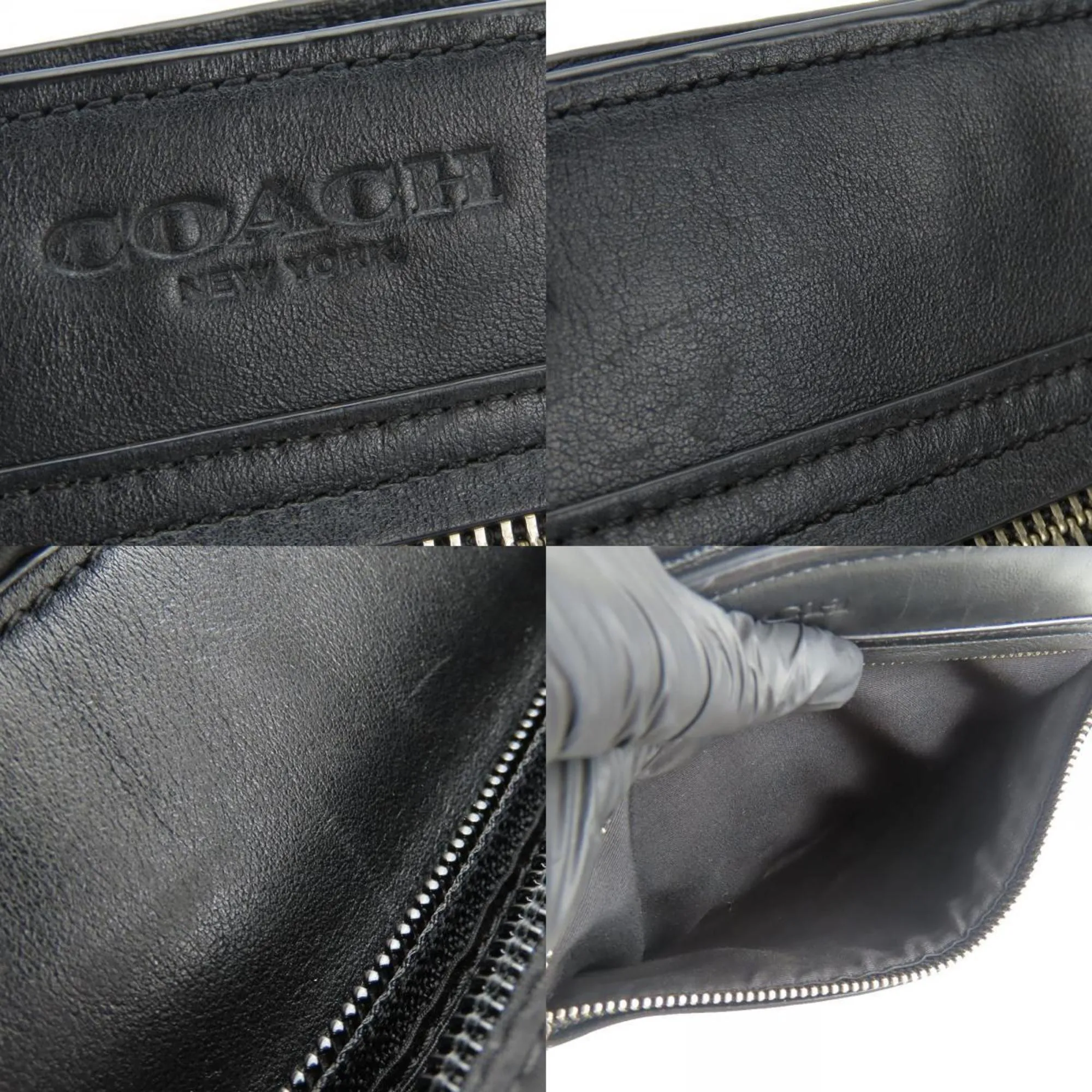 Coach Leather Nylon Shoulder Bag (Pre-Owned)