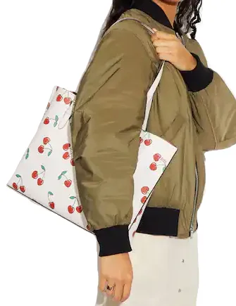 Coach Mollie Tote With Heart Cherry Print