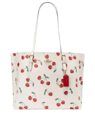 Coach Mollie Tote With Heart Cherry Print