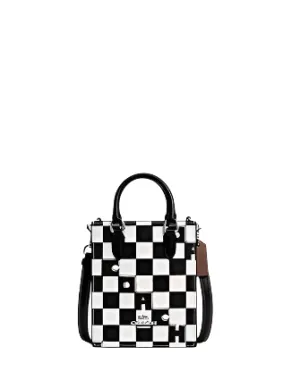 Coach North South Mini Tote With Checkerboard Print