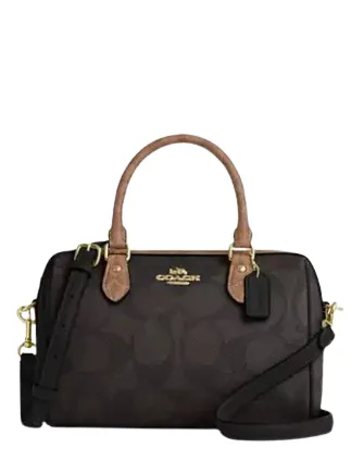 Coach Rowan Satchel Bag In Blocked Signature Canvas