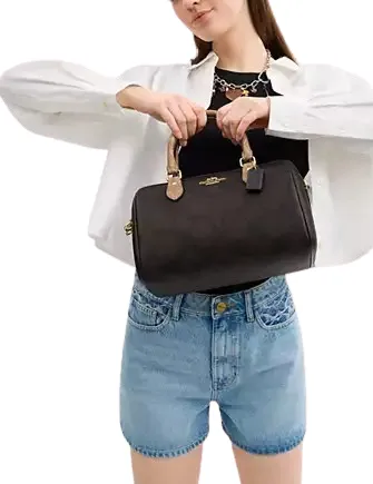 Coach Rowan Satchel Bag In Blocked Signature Canvas